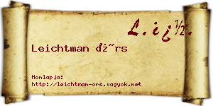 Leichtman Örs névjegykártya